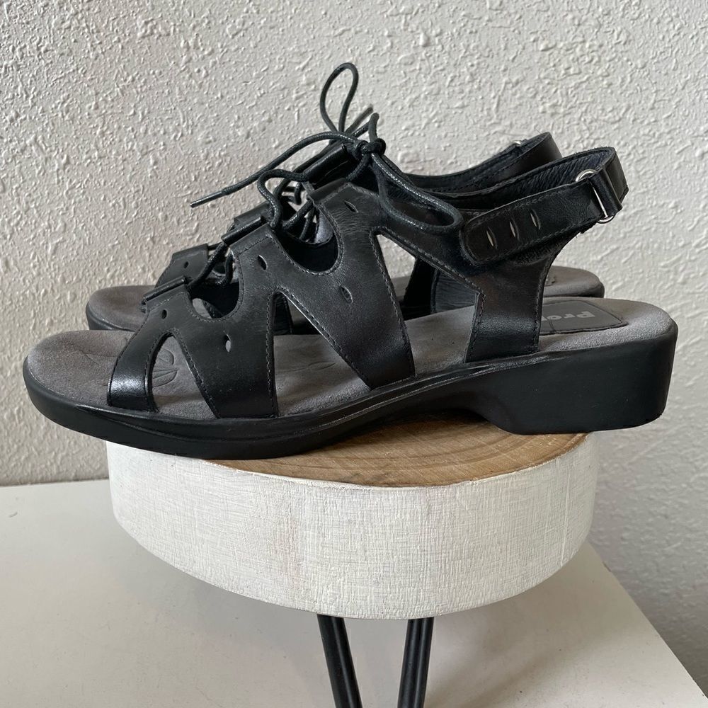 NWOT Propet Black Leather Sandals Size 7.5 - Picture 4 of 6